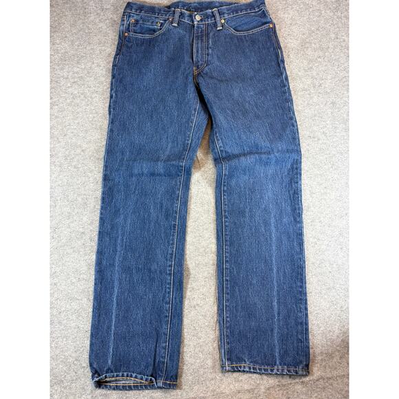 Levis 741 Straight Jeans Mens 34x31 Blue Red Tab White Oak Cone Denim Grunge USA - Picture 1 of 9